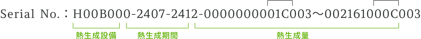 Serial No.：H00B000-2407-2412-0000000001C003〜002161000C003